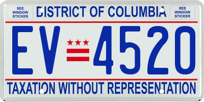 DC license plate EV4520