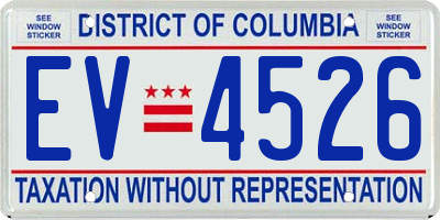 DC license plate EV4526