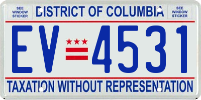 DC license plate EV4531