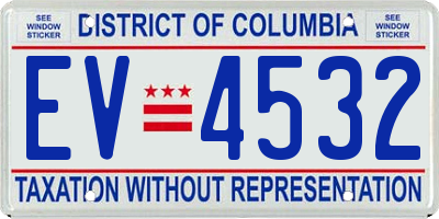 DC license plate EV4532