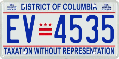 DC license plate EV4535