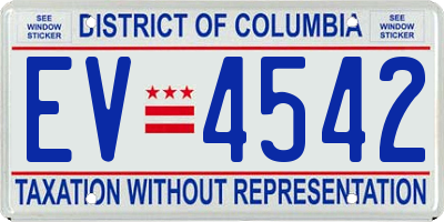 DC license plate EV4542