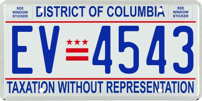 DC license plate EV4543