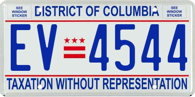 DC license plate EV4544