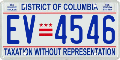 DC license plate EV4546