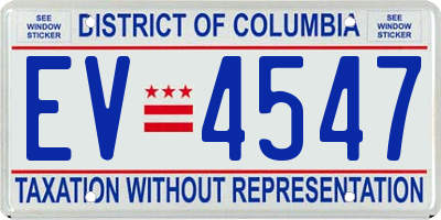 DC license plate EV4547