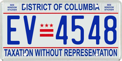 DC license plate EV4548