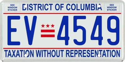 DC license plate EV4549