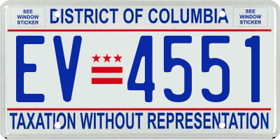 DC license plate EV4551