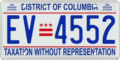 DC license plate EV4552