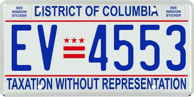 DC license plate EV4553