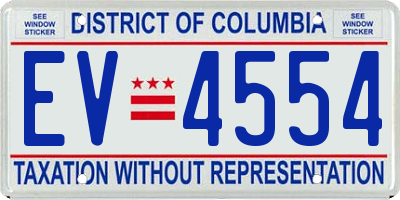 DC license plate EV4554