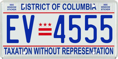 DC license plate EV4555