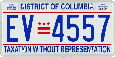 DC license plate EV4557