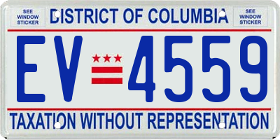 DC license plate EV4559