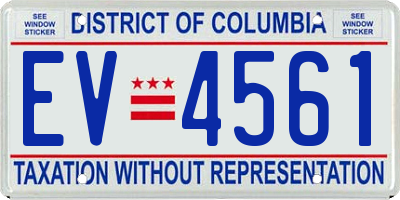 DC license plate EV4561