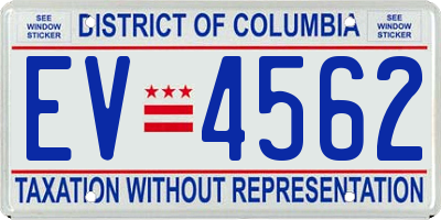 DC license plate EV4562