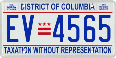 DC license plate EV4565