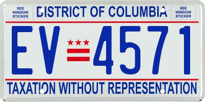 DC license plate EV4571