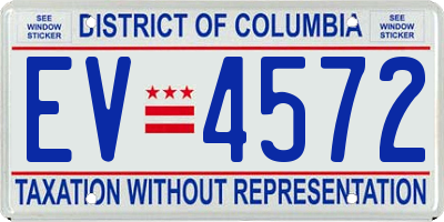 DC license plate EV4572