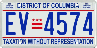 DC license plate EV4574