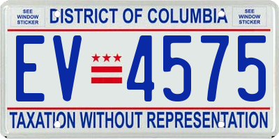 DC license plate EV4575