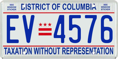 DC license plate EV4576