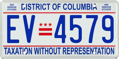 DC license plate EV4579