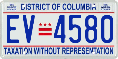 DC license plate EV4580