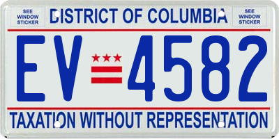 DC license plate EV4582