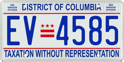 DC license plate EV4585