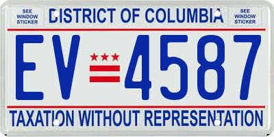 DC license plate EV4587