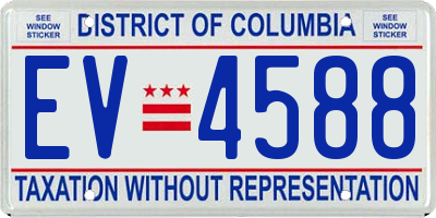 DC license plate EV4588