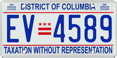 DC license plate EV4589