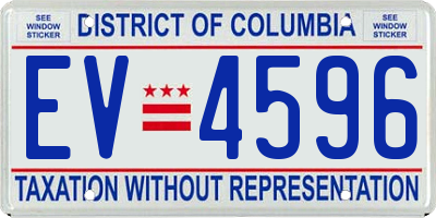 DC license plate EV4596