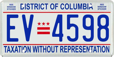 DC license plate EV4598