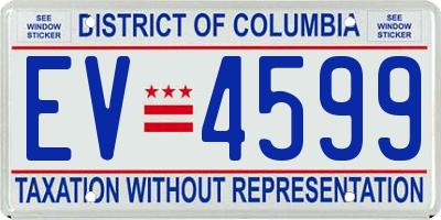 DC license plate EV4599