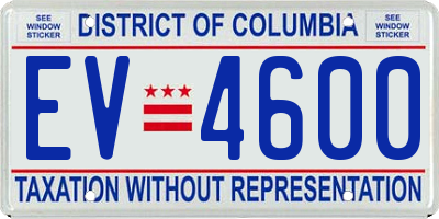 DC license plate EV4600