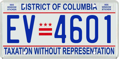 DC license plate EV4601