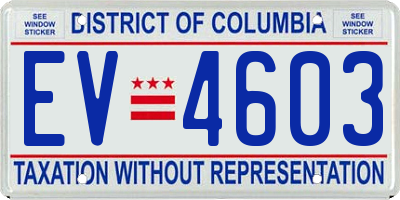 DC license plate EV4603
