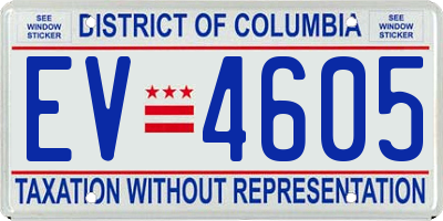 DC license plate EV4605