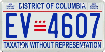 DC license plate EV4607
