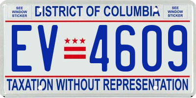 DC license plate EV4609