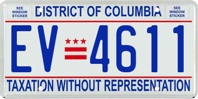 DC license plate EV4611