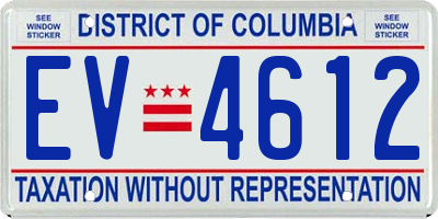 DC license plate EV4612