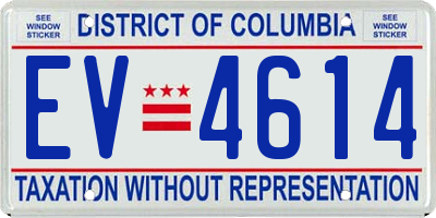 DC license plate EV4614
