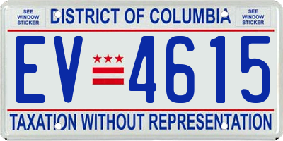 DC license plate EV4615