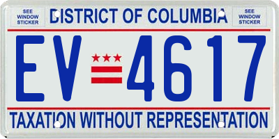 DC license plate EV4617