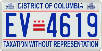 DC license plate EV4619