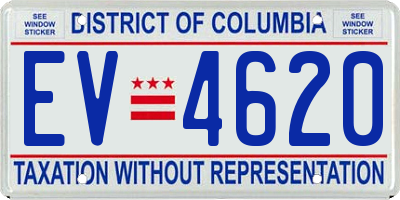 DC license plate EV4620